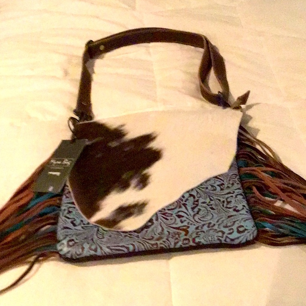 Myra leather and hairon bag